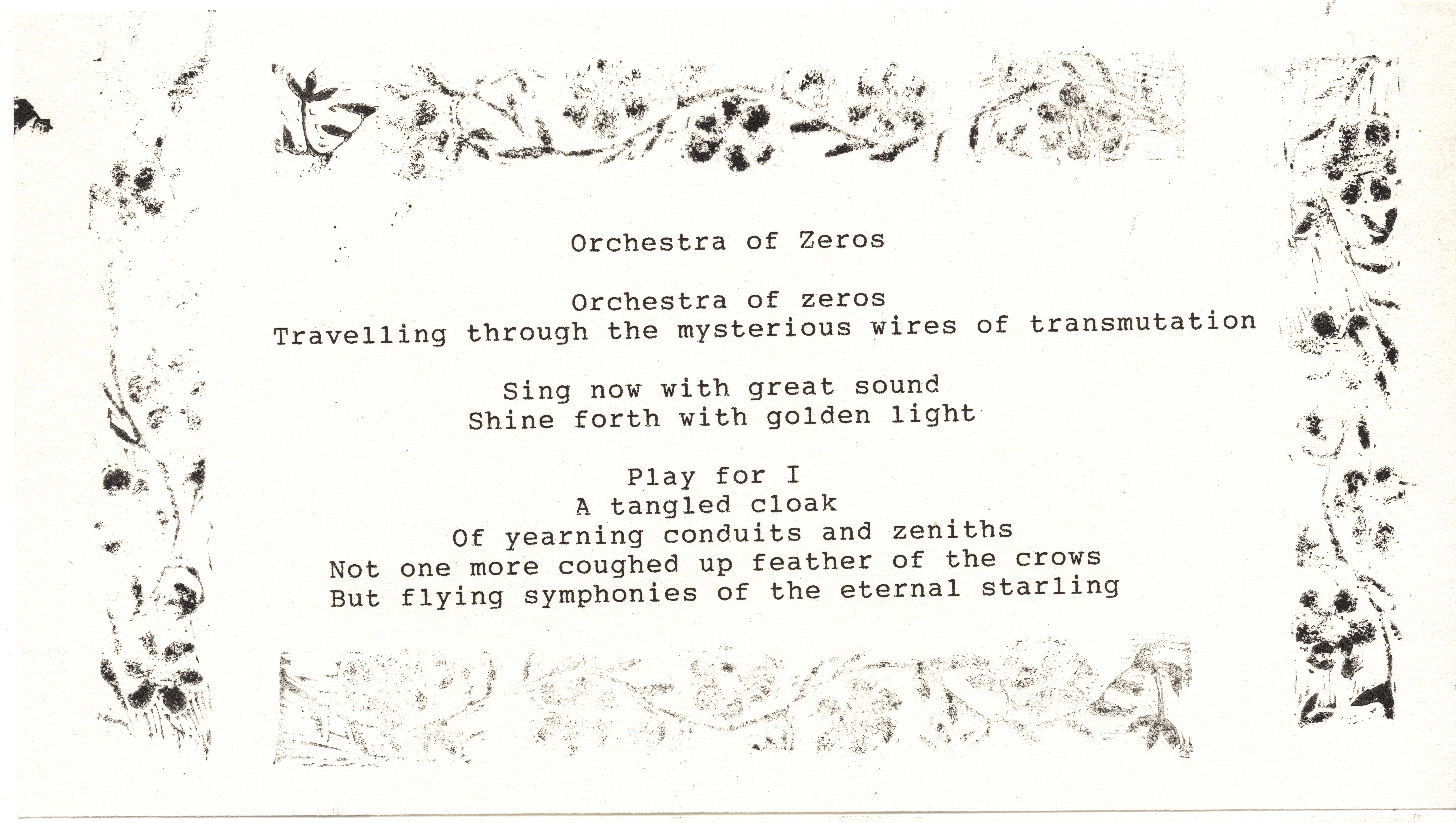 Orchestra of Zeros